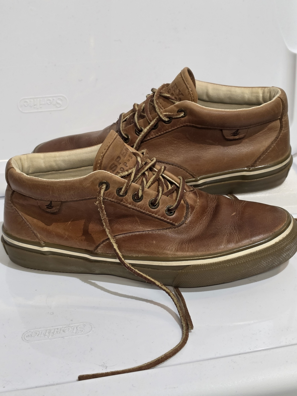 Sperry Top-Sider Striper Storm Chukka Brown Leather Sneaker Boots Men's 9 M STS1